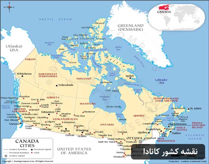نقشه کشور کانادا